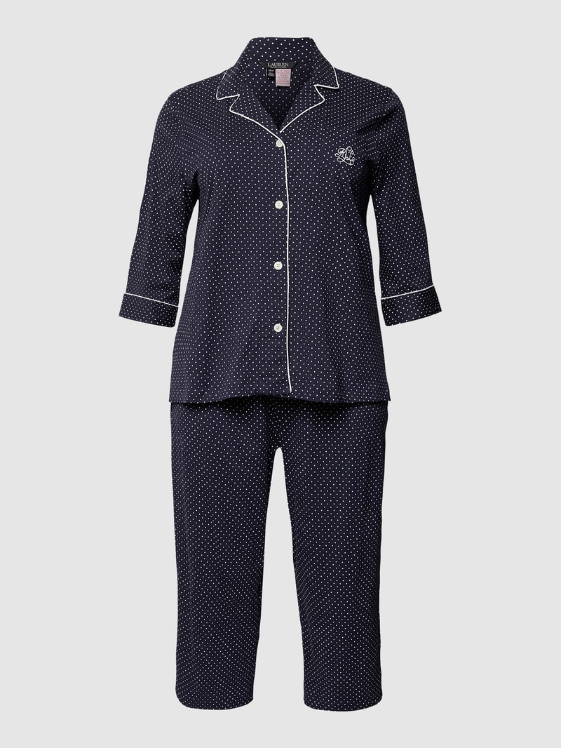 Pyjama mit Allover-Muster in marineblau
