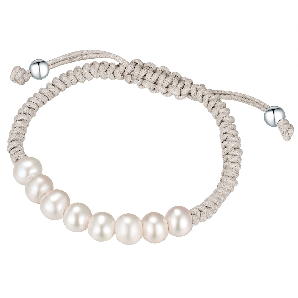 Perlen-Armband Sterling Silber Süßwasser-Zuchtperle in Silber