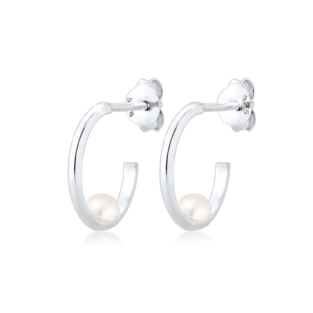 Elli Elli Boucles d'Oreilles Creole Hänger Geo Süwasserzuchtperle 925 Silber Boucles d'oreilles