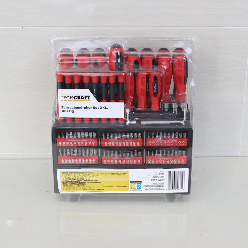 Tech Craft XXL-Schraubendreher-Set, 100-teilig