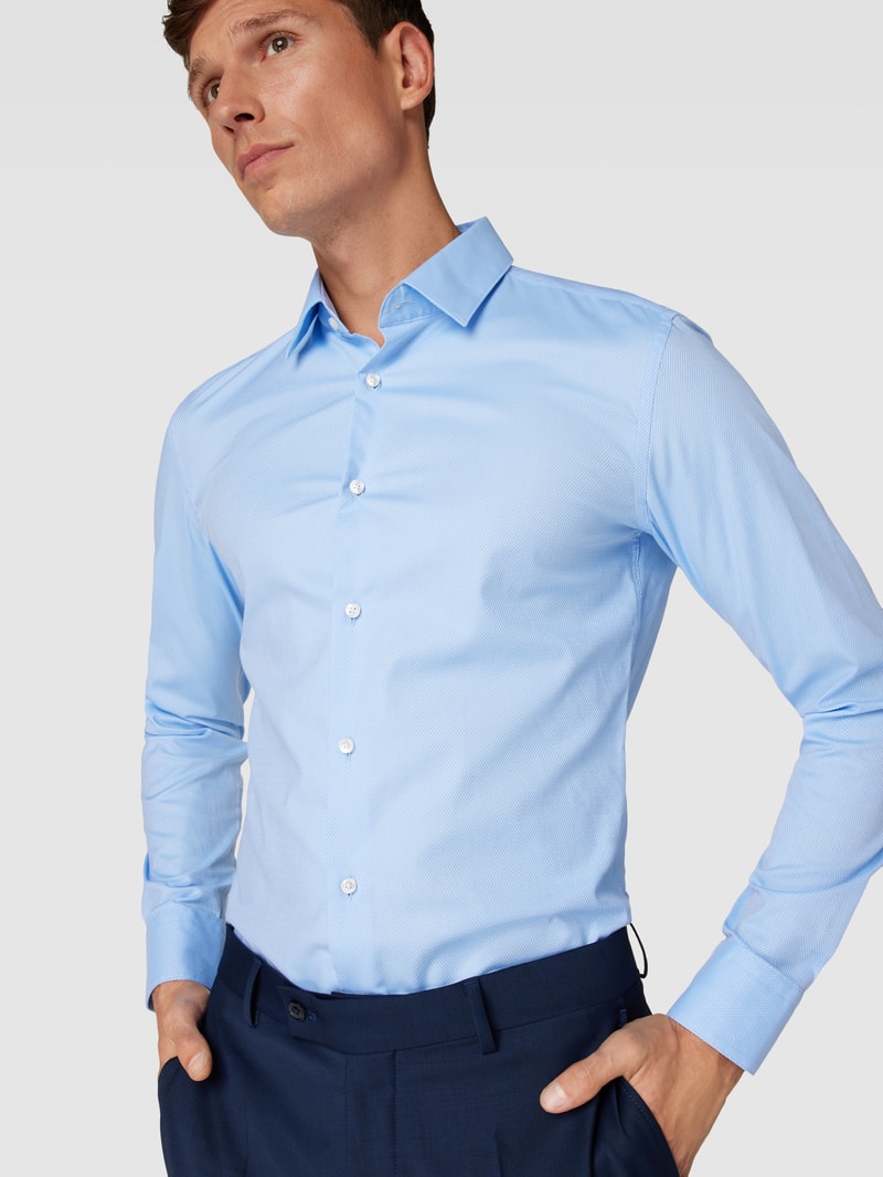 Slim Fit Business-Hemd mit Kentkragen Modell 'HANK' in bleu