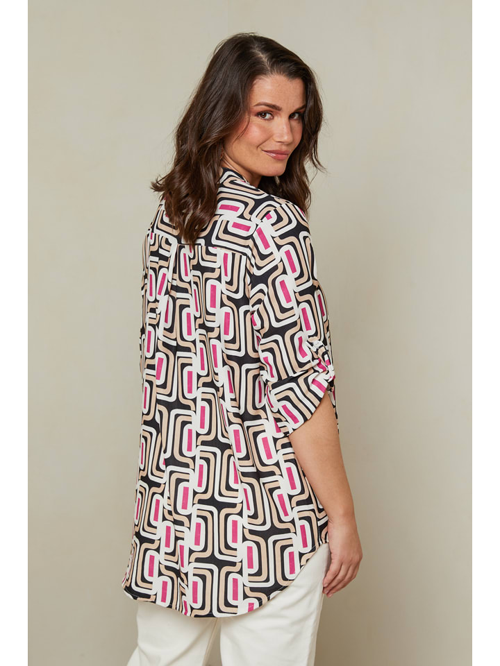 Curvy Lady Bluse in Schwarz/ Weiß günstig kaufen