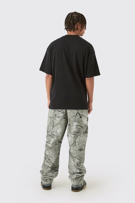 Oversize Man T-Shirt mit Print