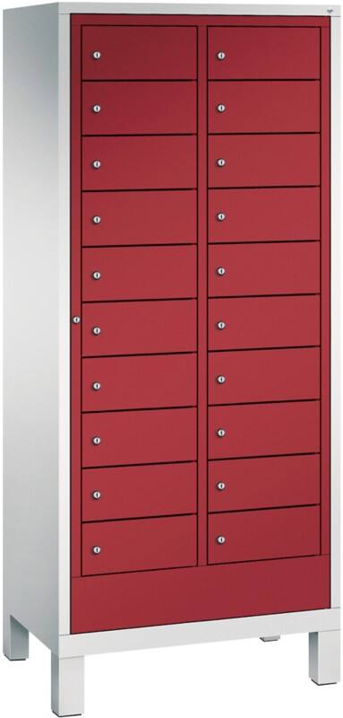 C P S 3000 Evolo Metall Schließfach 21 Türen Zylinderschloss 810 x 500 x 1.850 mm Lichtgrau 48060-210 S10026