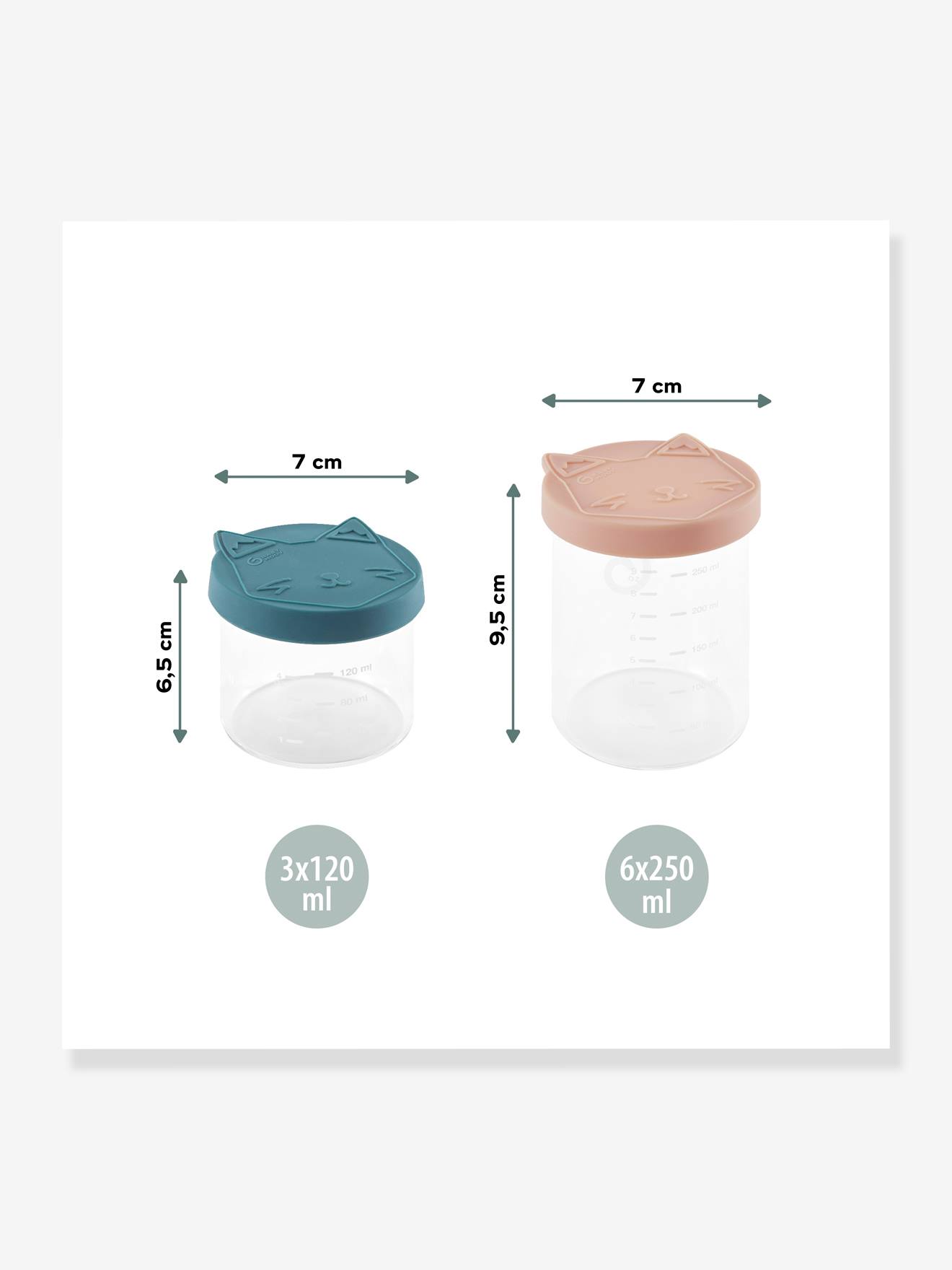 Babymoov 6 Breigläser ISY BOWLS BABYMOOV 250+120 ml - blau