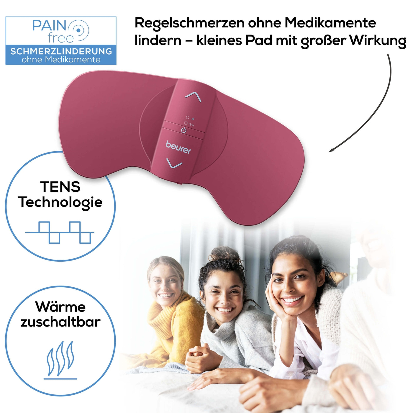 Beurer EM 50 Menstrual Relax-Menstrual Relax zur Linderung von Regelschmerzen ohne Medikamente