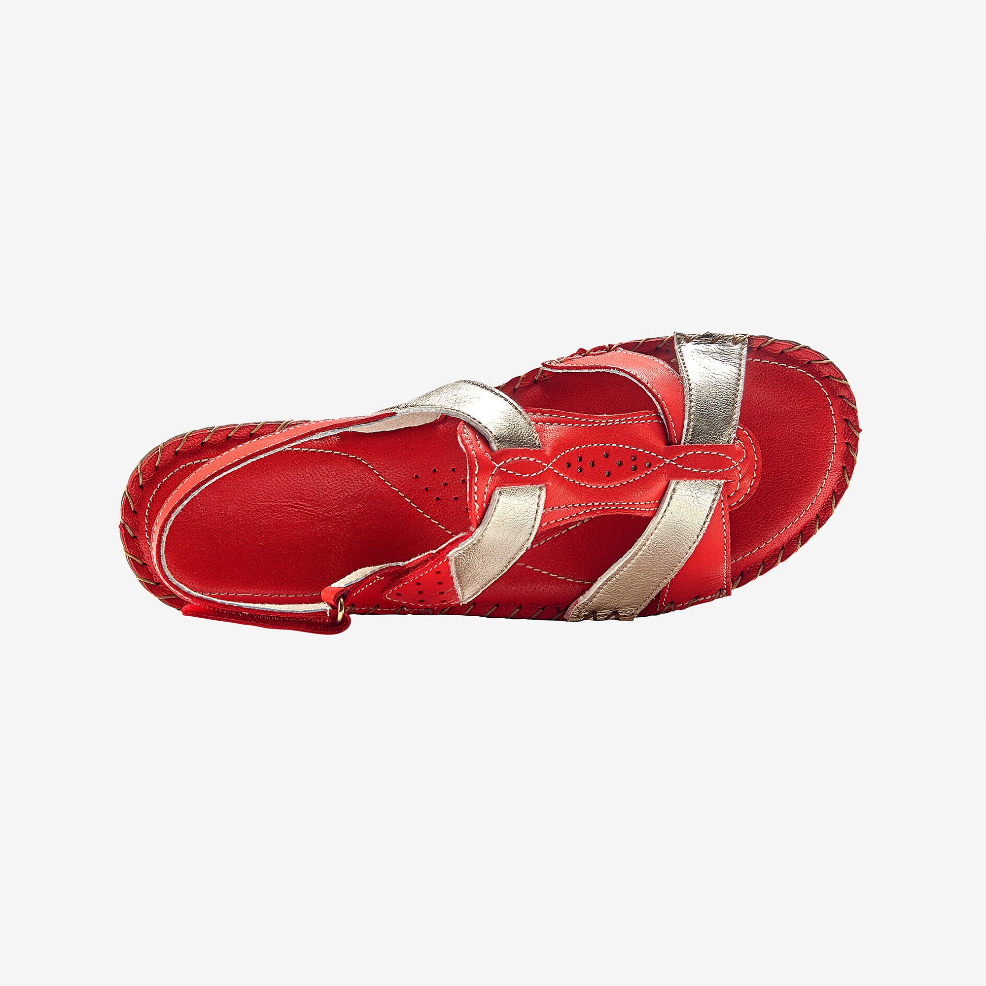 Sandales bicolores en cuir extra souple