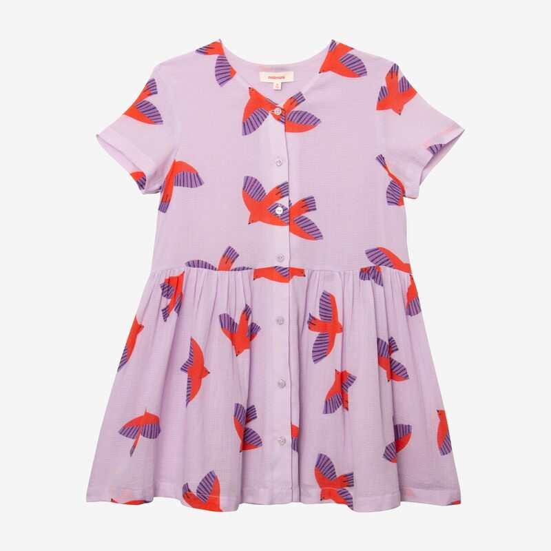 Robe fille hirondelles rose Catimini