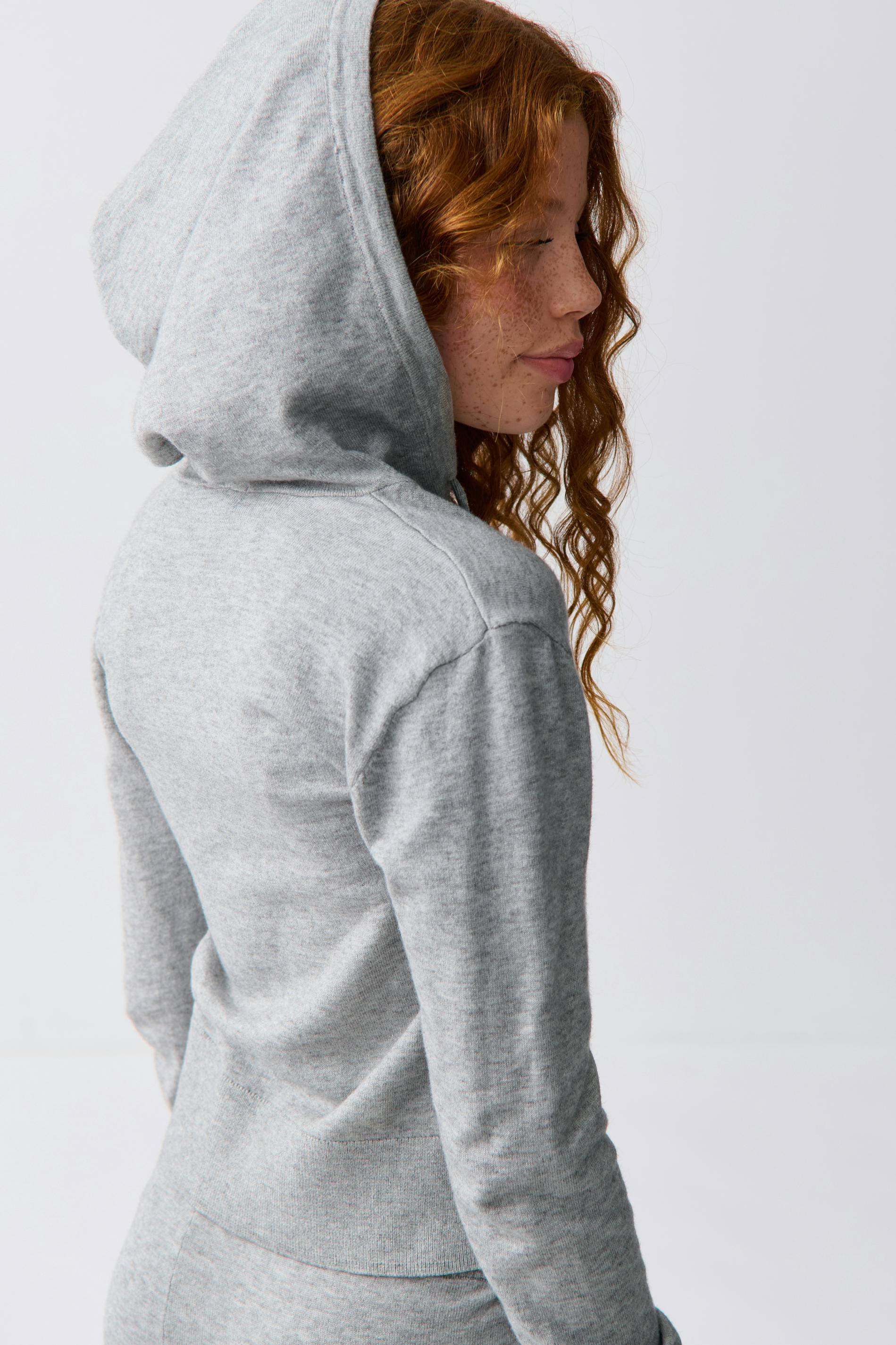 Y soft knitted zip hoodie