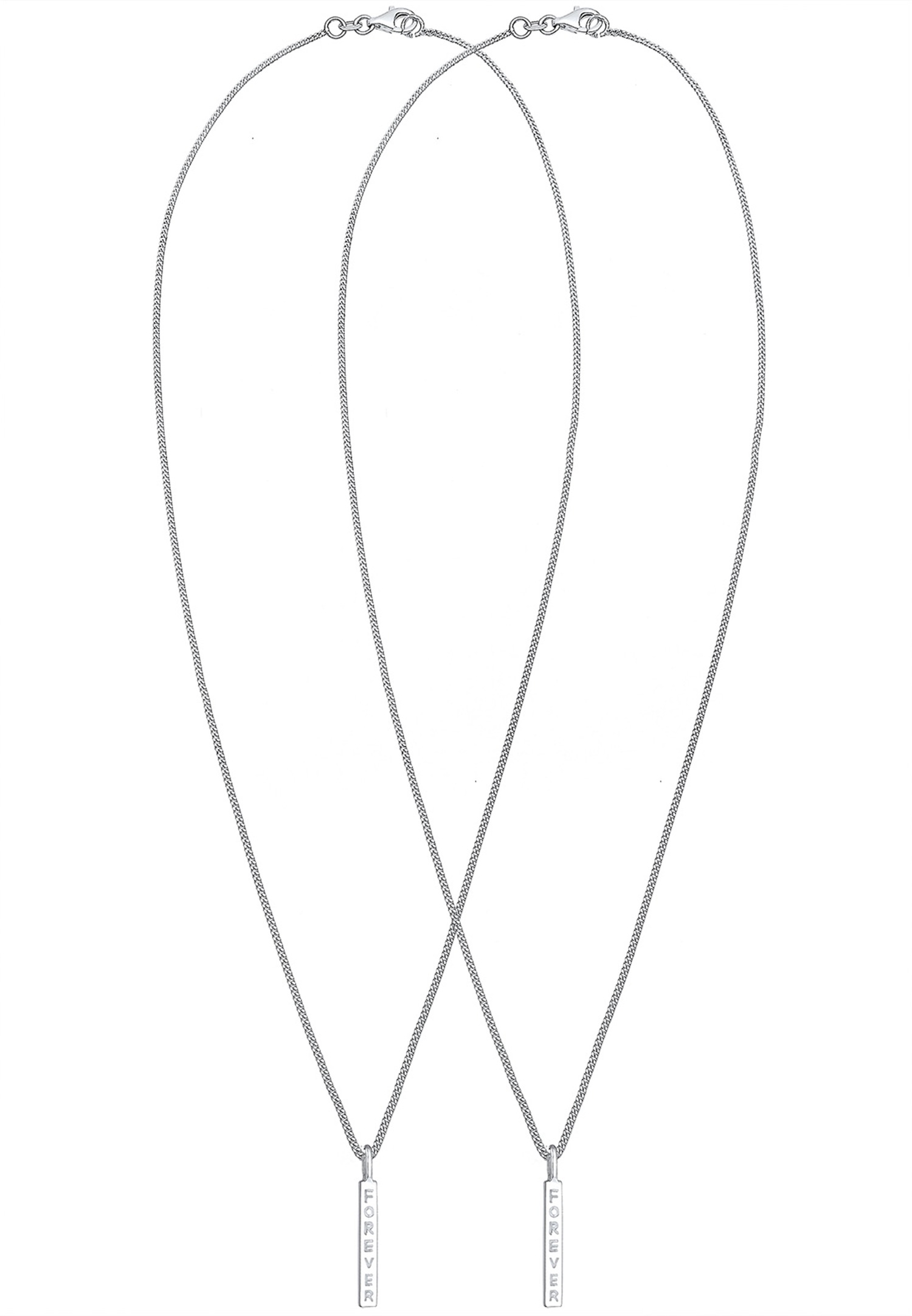 Elli Femme Pendentif Gravure Forever Amis Partenaire Ensemble - (925/1000) Argent