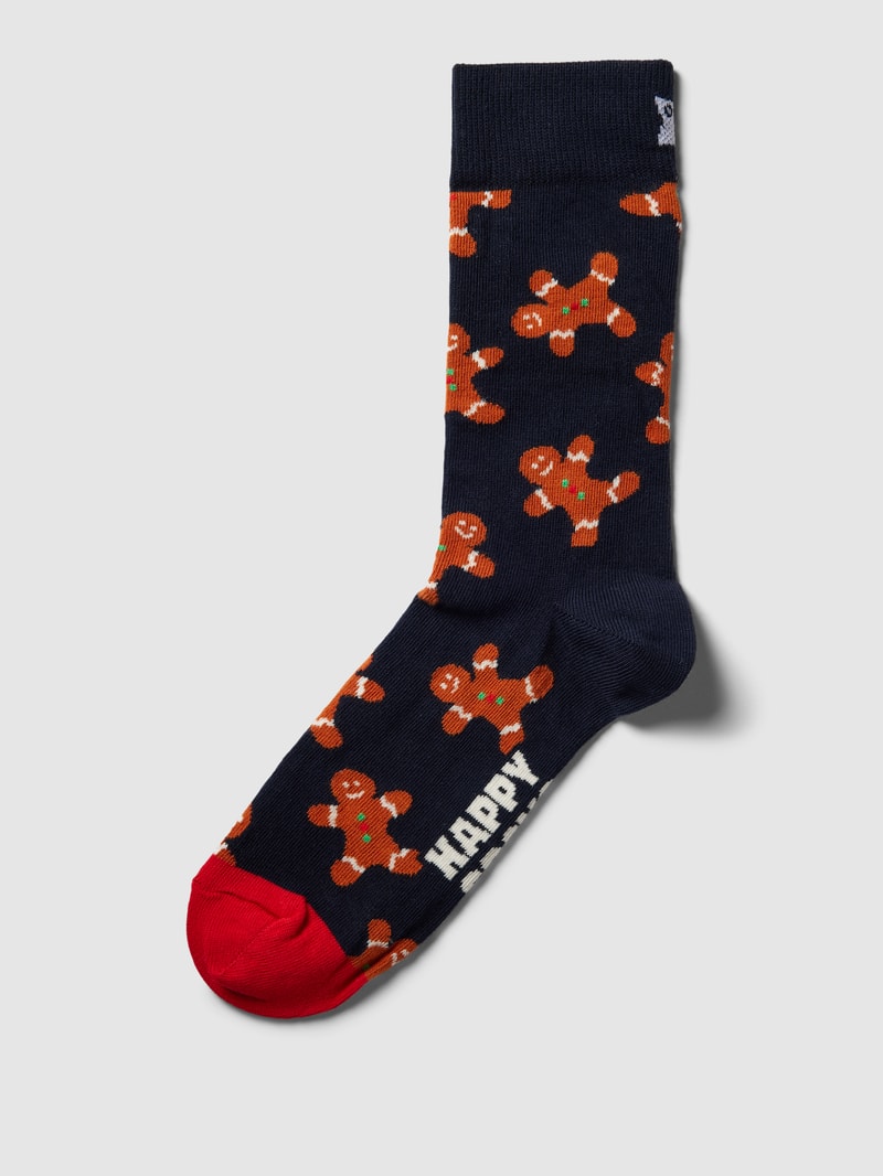 Socken mit Allover-Muster in marineblau
