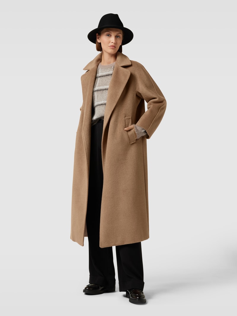 Mantel mit Bindegürtel Modell 'TEMPERA' in camel