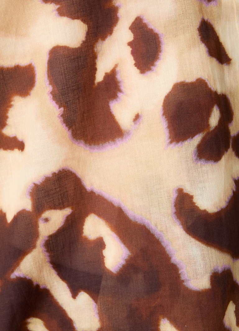 Alchemist Basil tunic with V-neck and leopard print