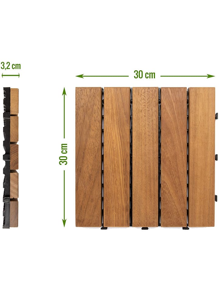 Evila Bodenplatte in Natur - (L)30 x (B)30 cm günstig kaufen onesize