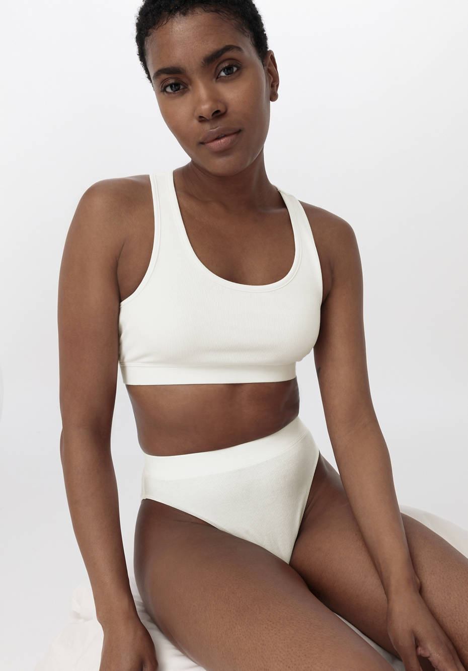 Ripp-Taillenslip High Waist aus Bio-Baumwolle