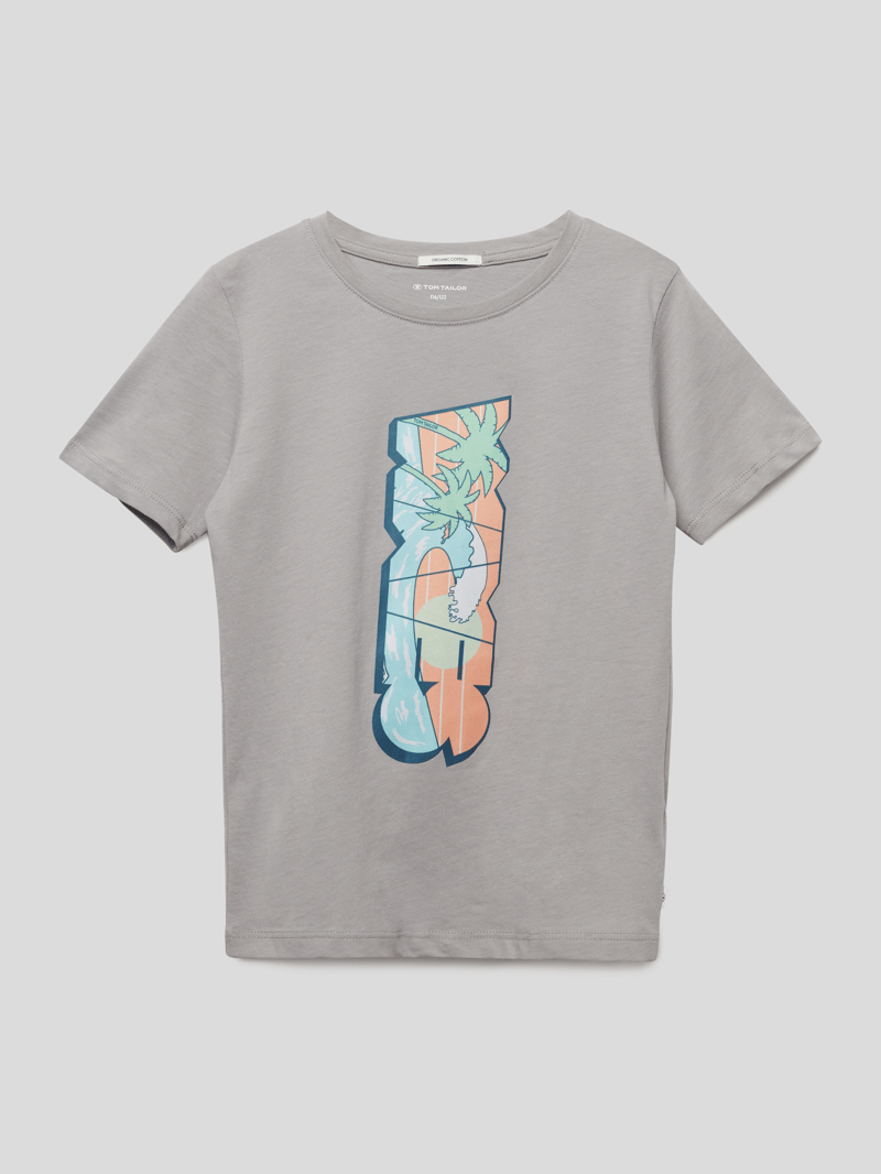 T-Shirt mit Motiv-Print in stein