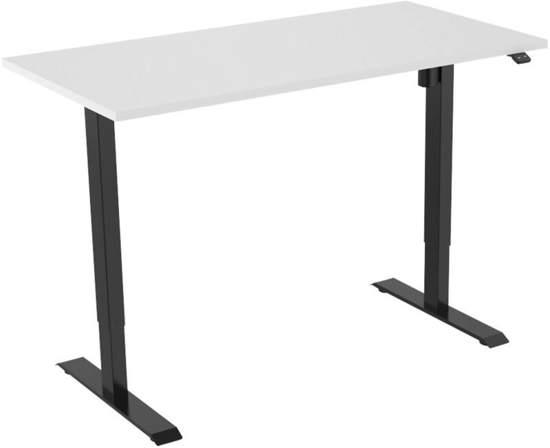 euroseats White Rechteckig Elektrisch Höhenverstellbar Sitz-Stehschreibtisch Holz, Metall Schwarz 1.200 x 800 x 750 - 1.235 mm
