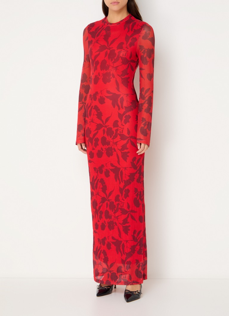 Refined Department Blossom mesh maxi sheath dress with floral print