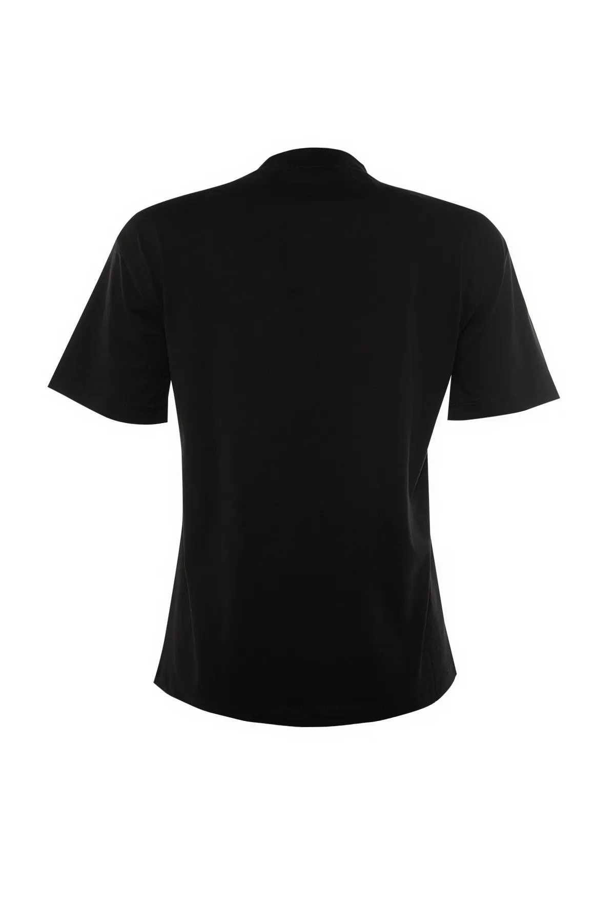 Trendyol Collection  Schwarzes Basic-Strick-T-Shirt aus 100 % Baumwolle mit Stehkragen TWOAW20TS0096