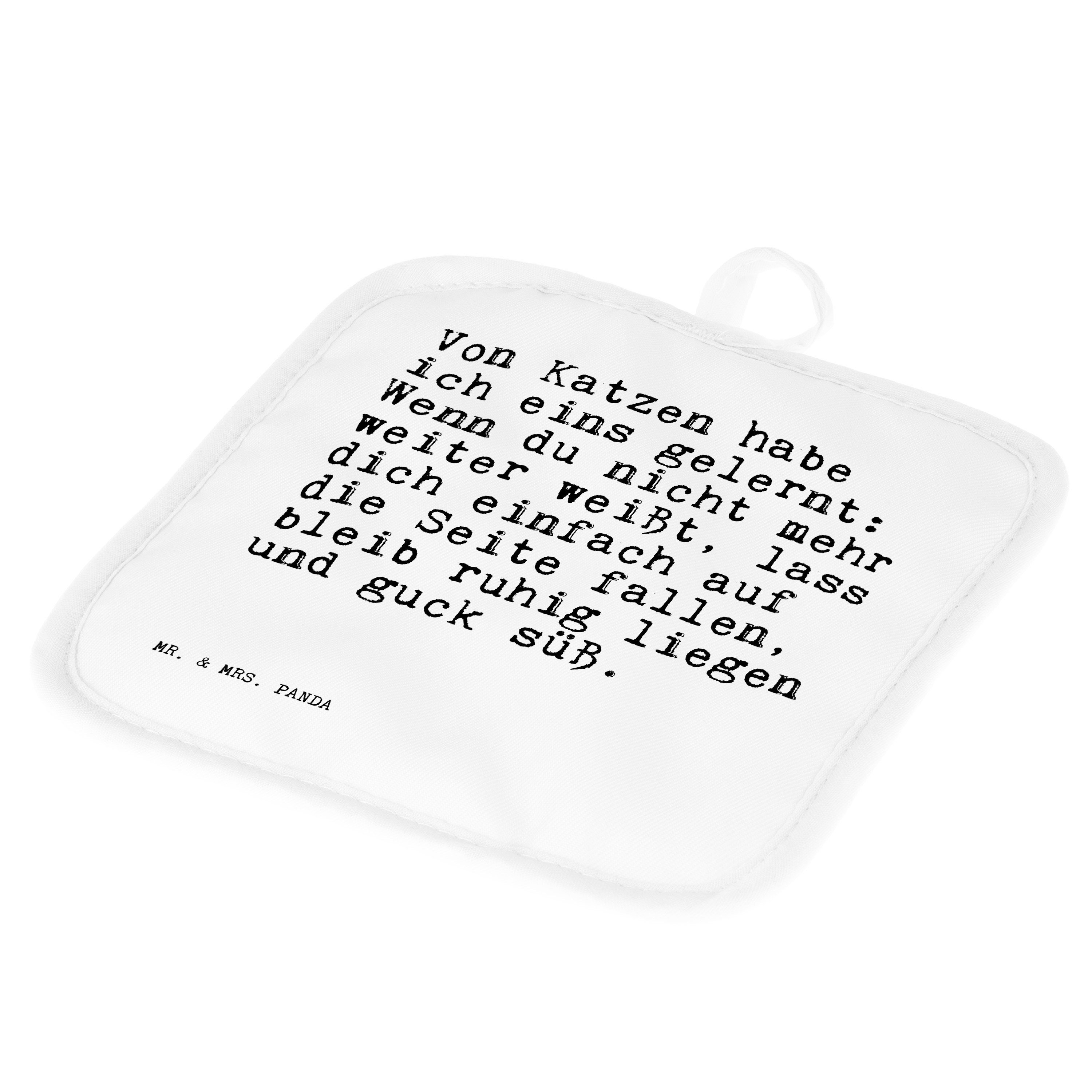 Mr. & Mrs. Panda Topflappen Von Katzen habe ich... - Weiß - Geschenk, Freundin, Spruch Sprüche We, (1-tlg)
