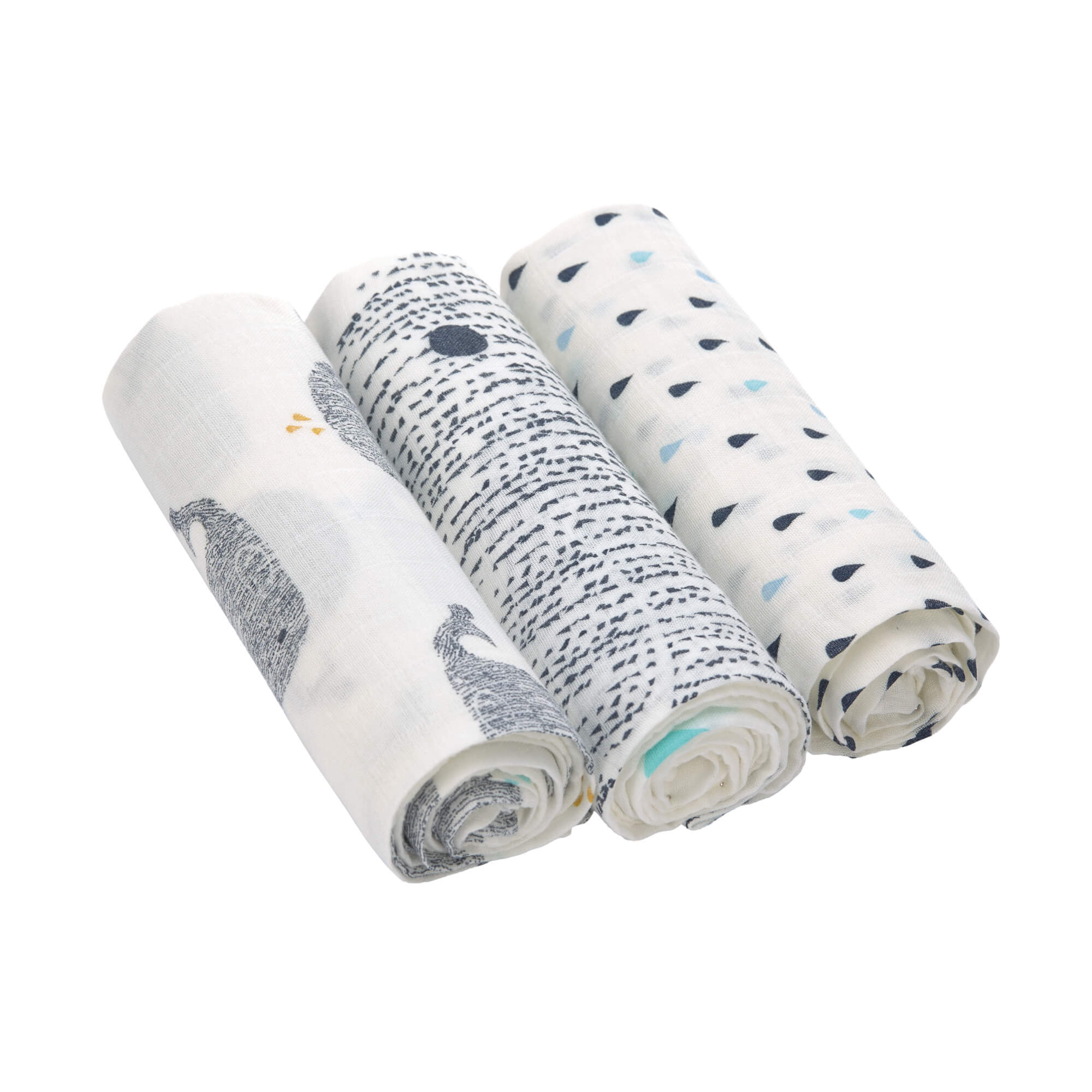 Mulltücher (3 Stk) - Heavenly Soft Swaddle L, Little Water Whale