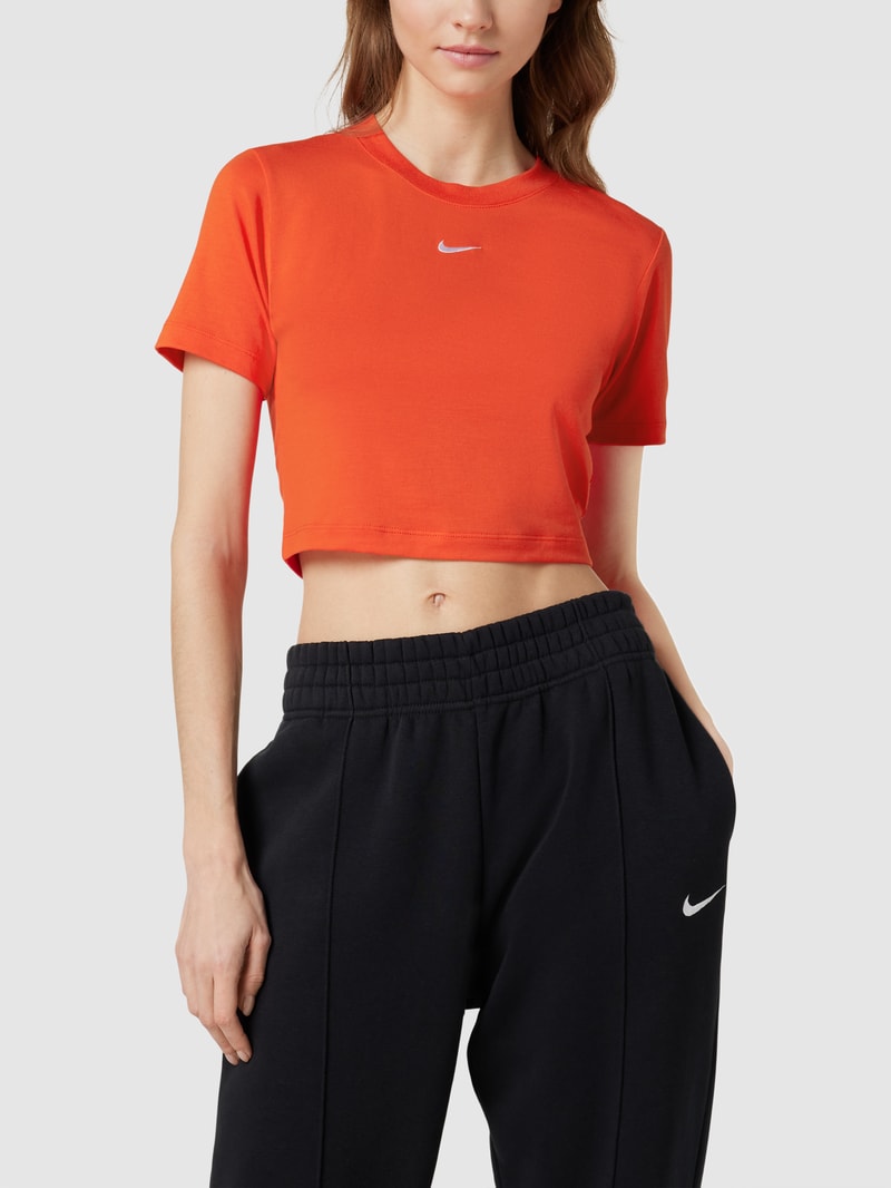 T-Shirt mit Label-Print in rot