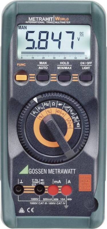 Gossen Metrawatt Tragbares Multimeter M206A Stromversorgung: Batterie Test Typ: Spannung, Strom, Widerstand, Frequenz, Kapazität, Temperatur