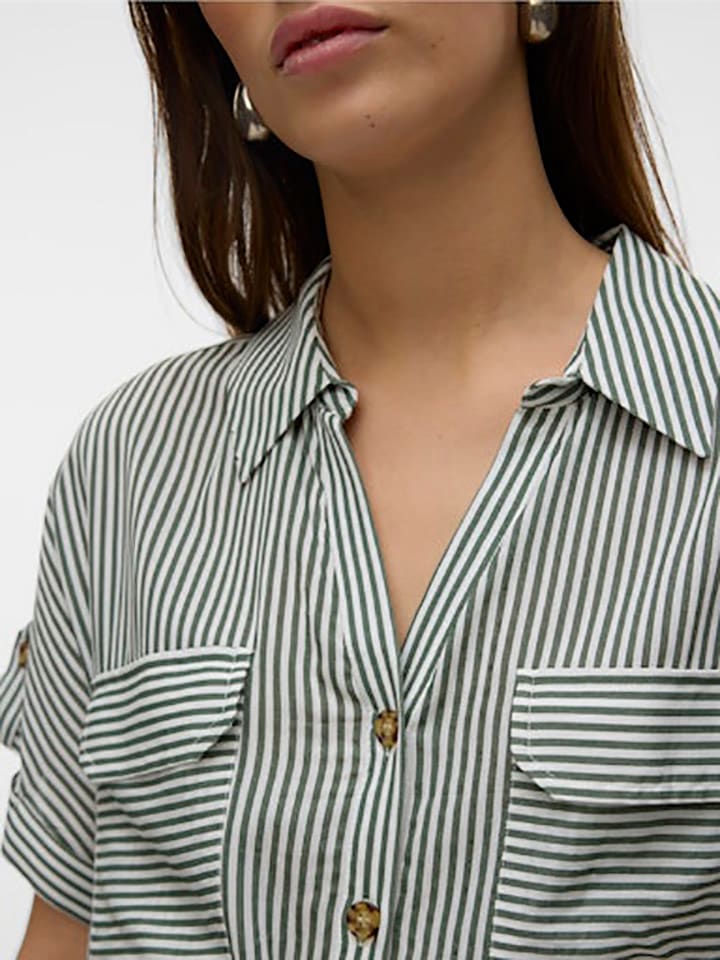 Vero Moda Kleid in Anthrazit/ Weiß günstig kaufen