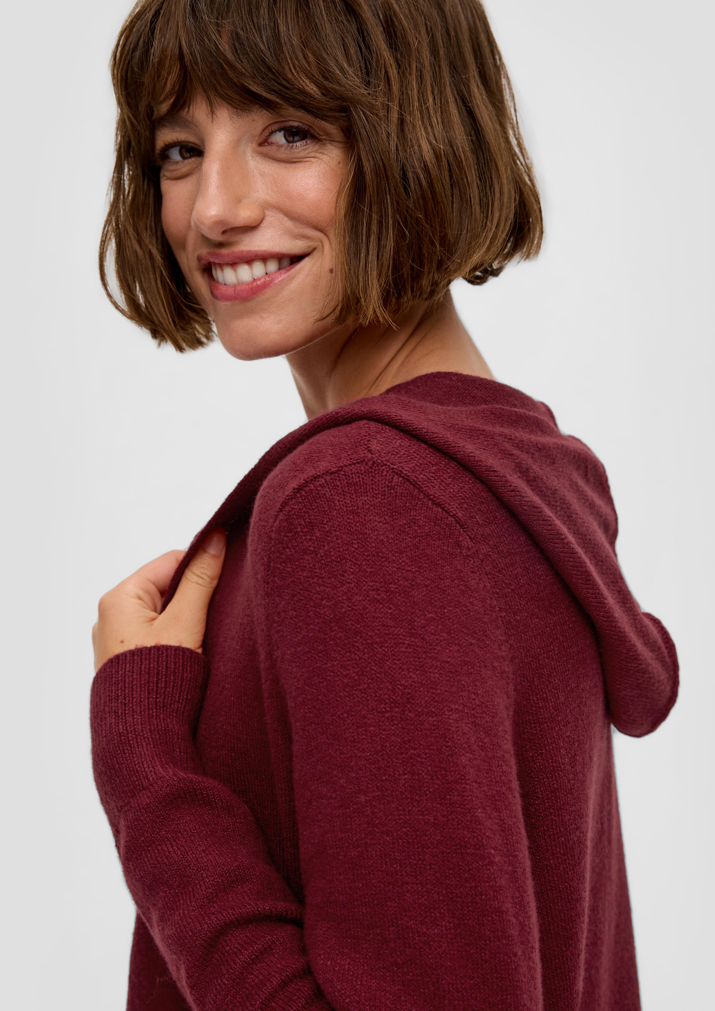 Kapuzen-Cardigan mit Wolle  2137596-3877