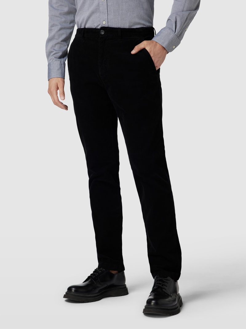 Cordhose mit Logo-Stitching Modell 'DENTON' in schwarz