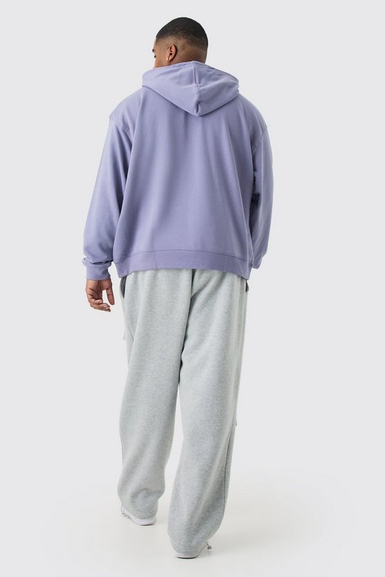 Plus Oversize Hoodie mit Reißverschluss