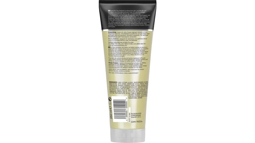 John Frieda Highlight Refresh & Shine Conditioner 250ml 250 ml