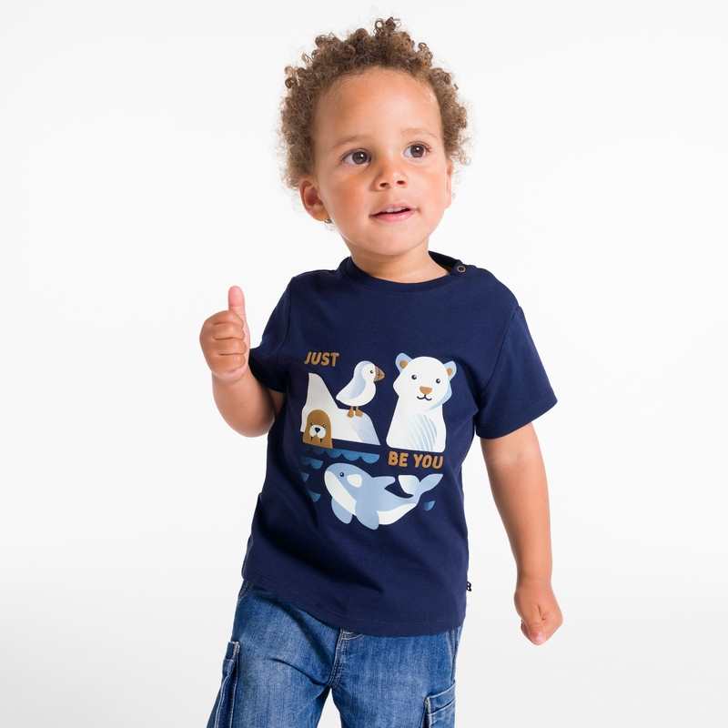 T-shirt animaux de la mer bleu bébé garçon