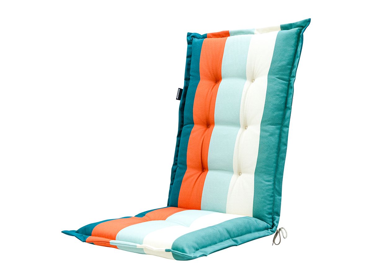 Madison Vivero Sea Blue 123 x 50 Gartenstuhlkissen mit hoher Rückenlehne