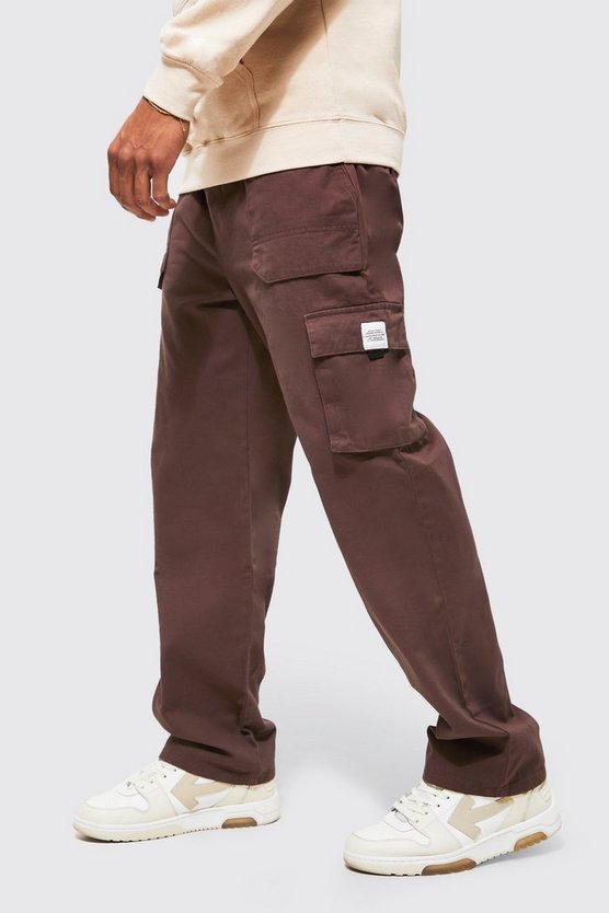Lockere Twill Cargo-Jogginghose mit Gürtel