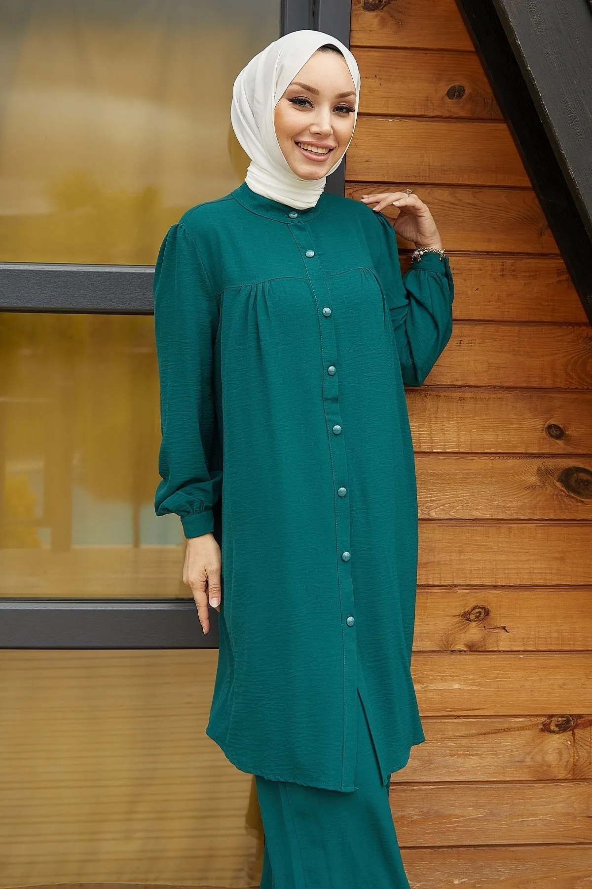 InStyle  Arfa Ayrobin Casual Set mit Knöpfen - Petrolgrün