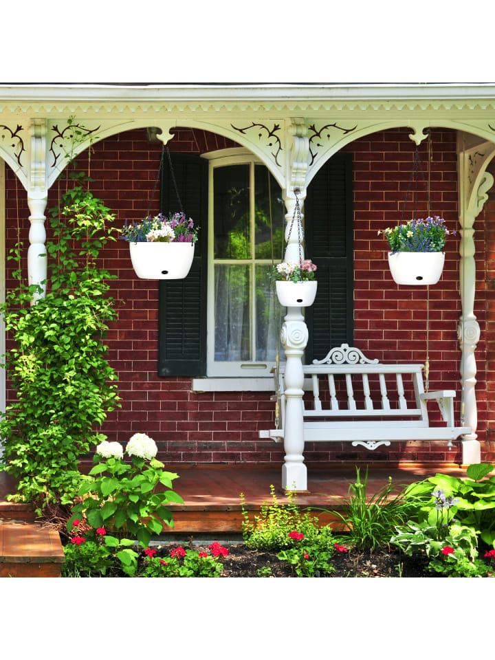 relaxdays 3-tlg. Blumenampel Set in Weiß günstig kaufen onesize