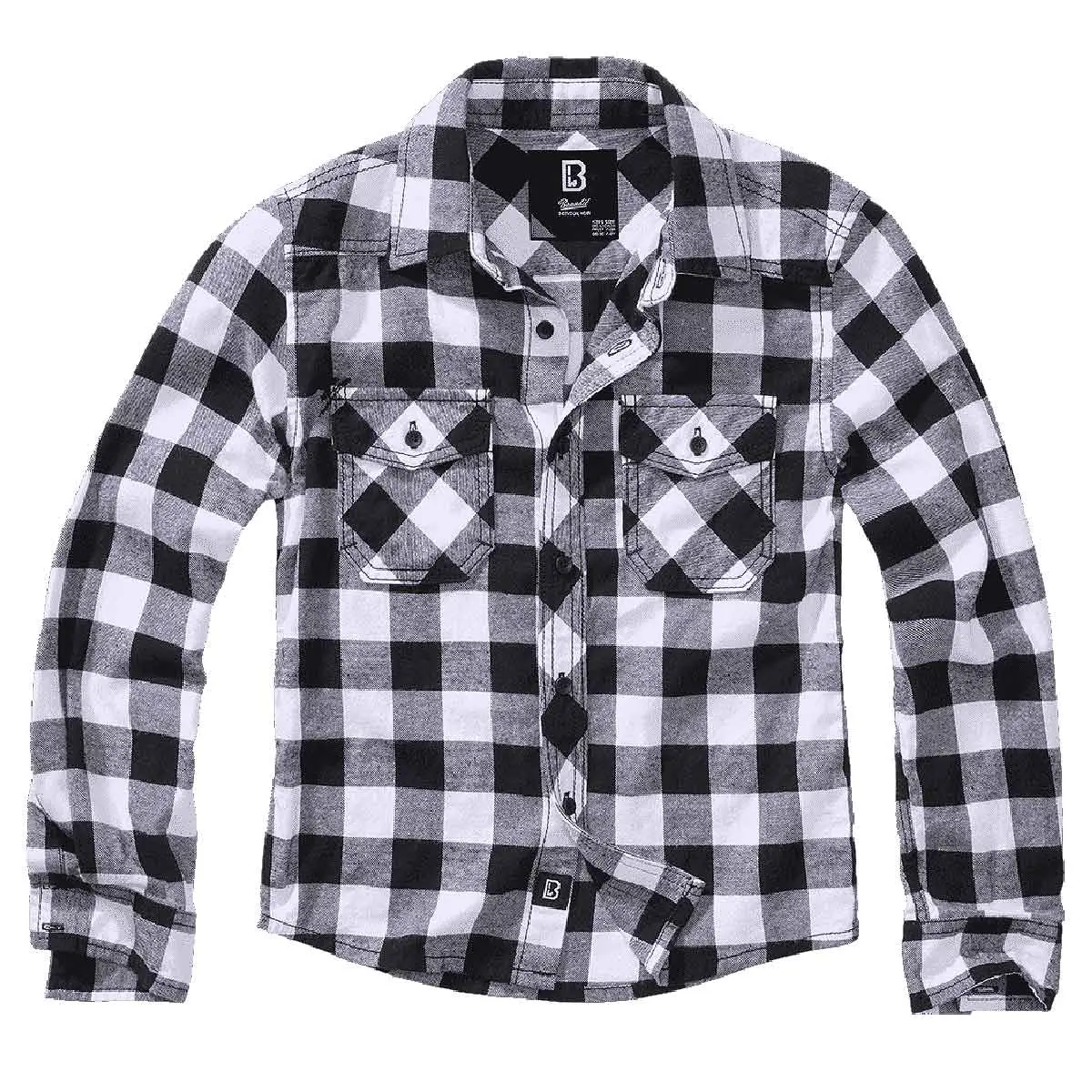 Kinder Checkshirt weiß-schwarz