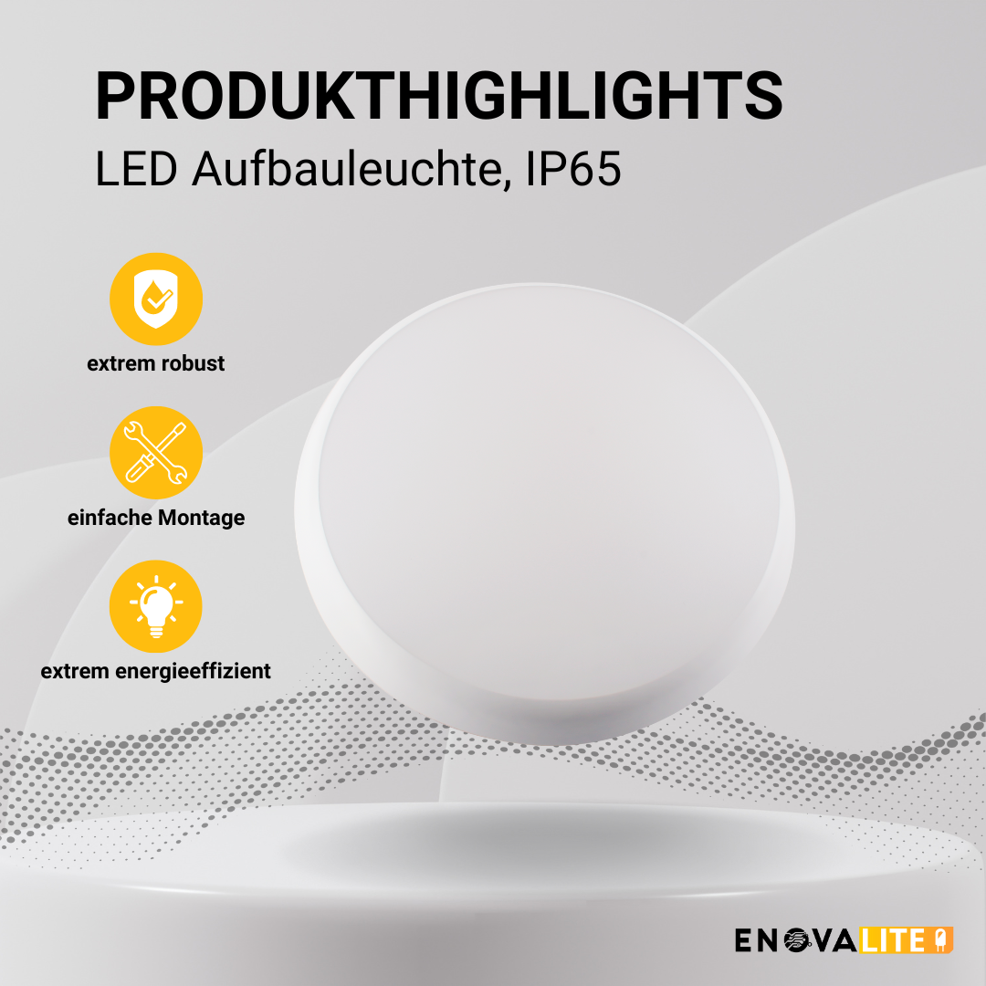 ENOVALITE LED Aufbauleuchte, 18W, 4000K, ø250mm