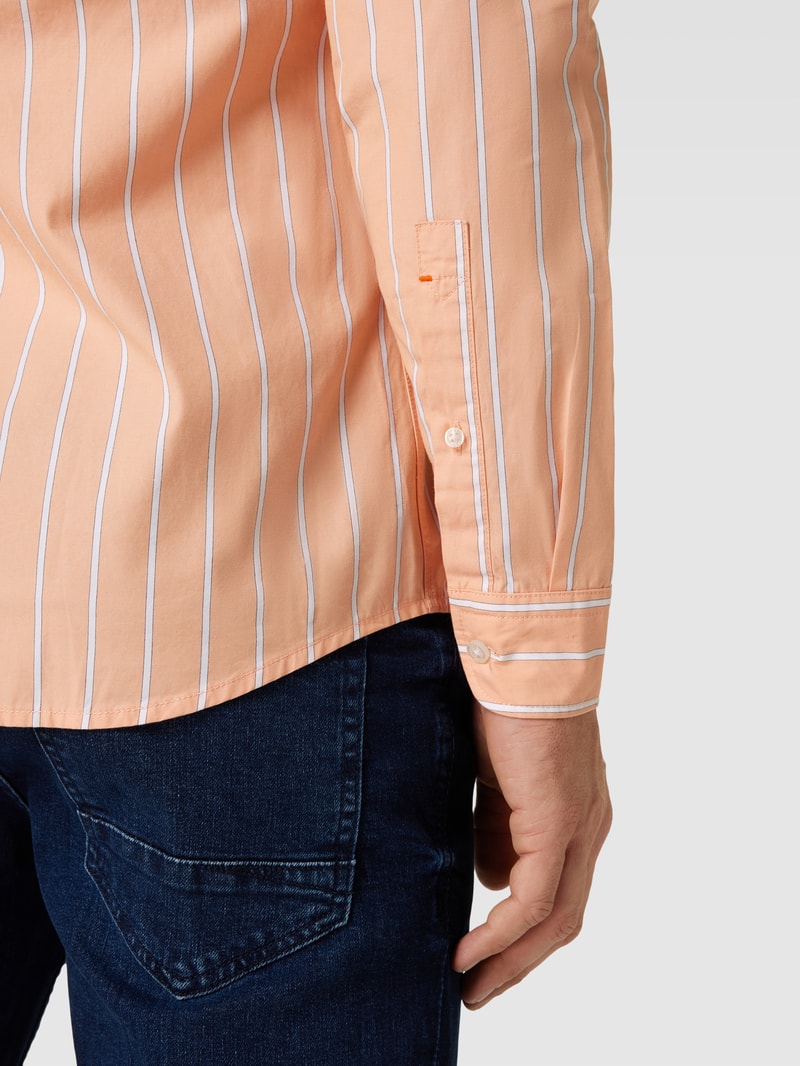 Regular Fit Freizeithemd mit Streifenmuster Modell 'Rickert' in orange