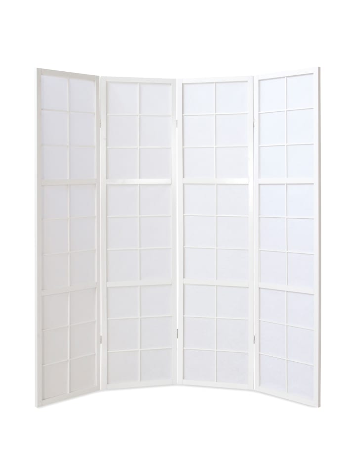 Homestyle4u 4-tlg. Paravent Shoji in Weiß 176x175 cm günstig kaufen onesize