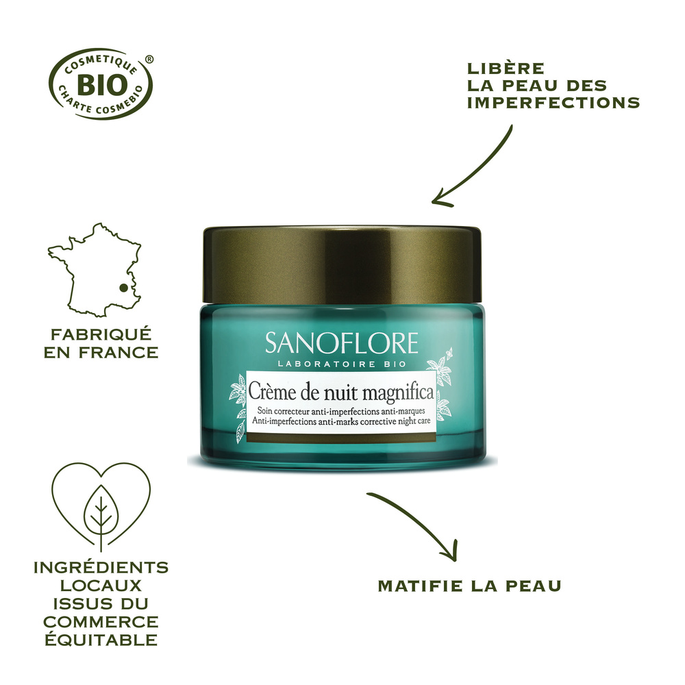 Sanoflore Crème de nuit magnifica Crème de nuit anti-imperfections