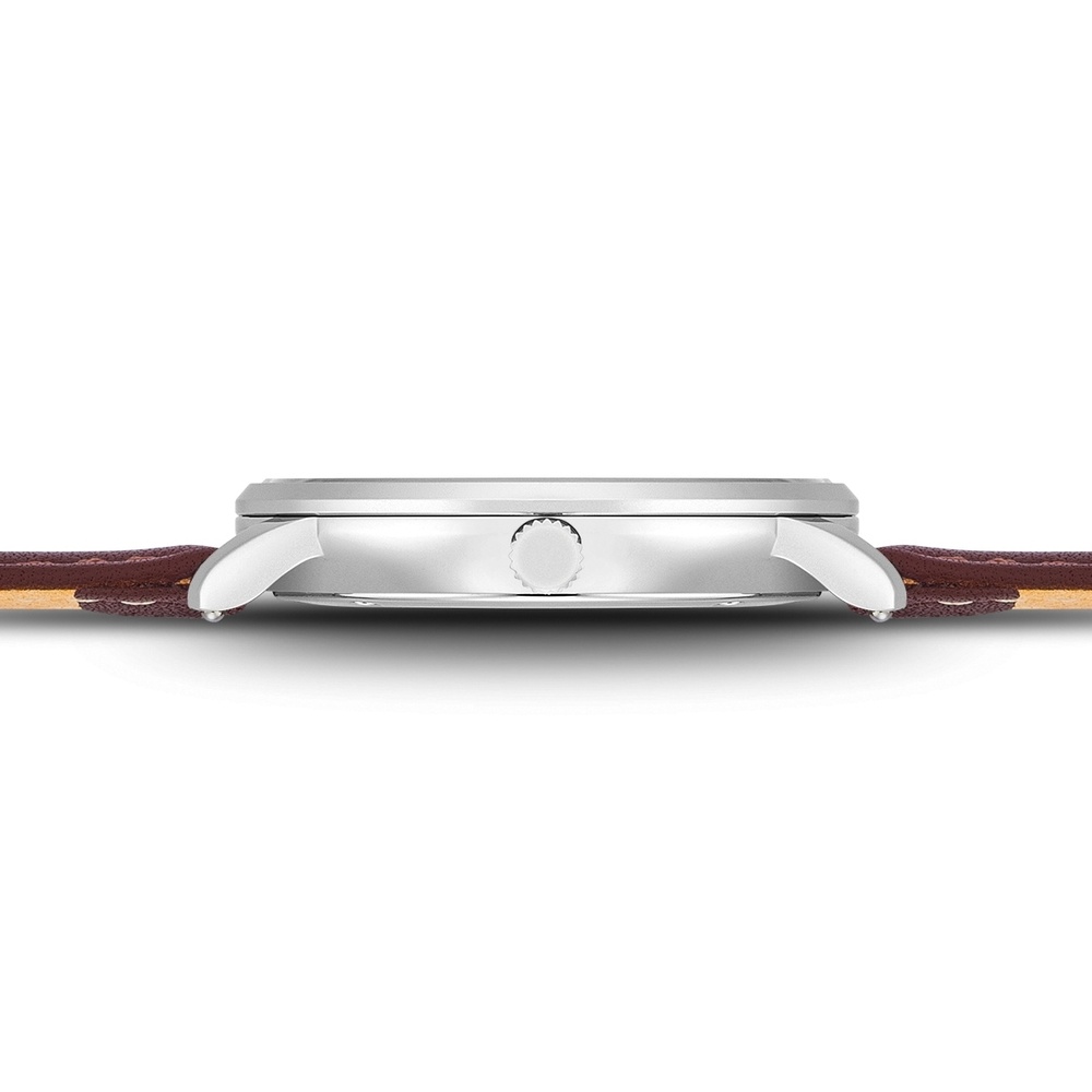 Sterzinger Montre à quartz Zeitmesser en Argent Cuir véritable en Marron Montre