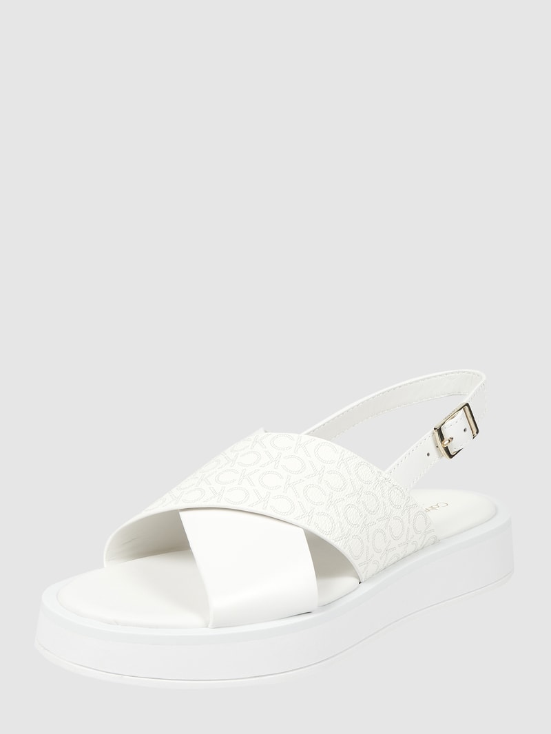 Sandalen aus Leder in weiß