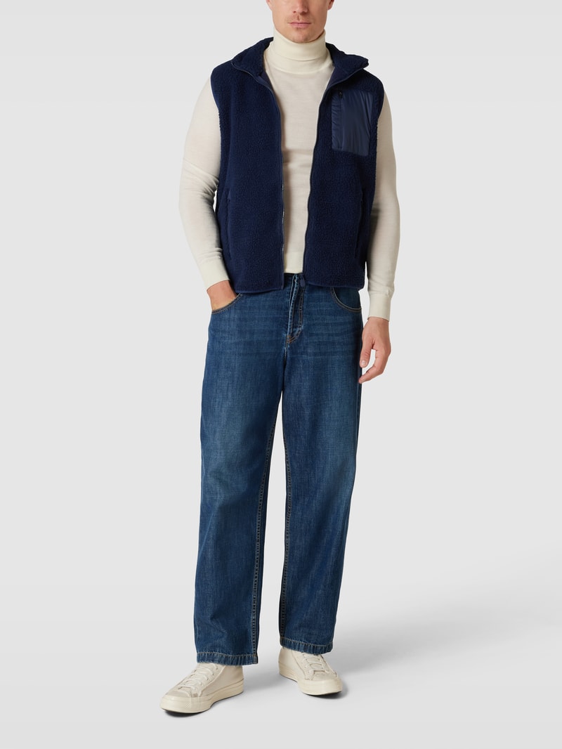 Weste mit Label-Patch Modell 'ISMAEL' in dunkelblau