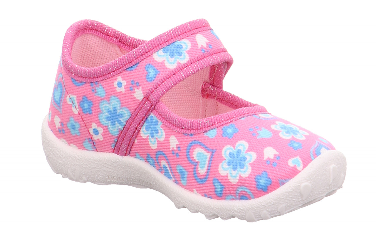 SPOTTY - Rosa/TürkisHausschuh mit Klettverschluss