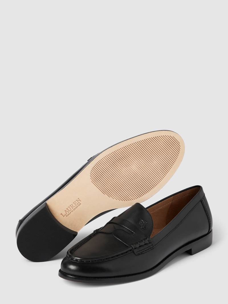 Penny-Loafer aus Leder mit Label-Detail Modell 'WYNNIE' in schwarz