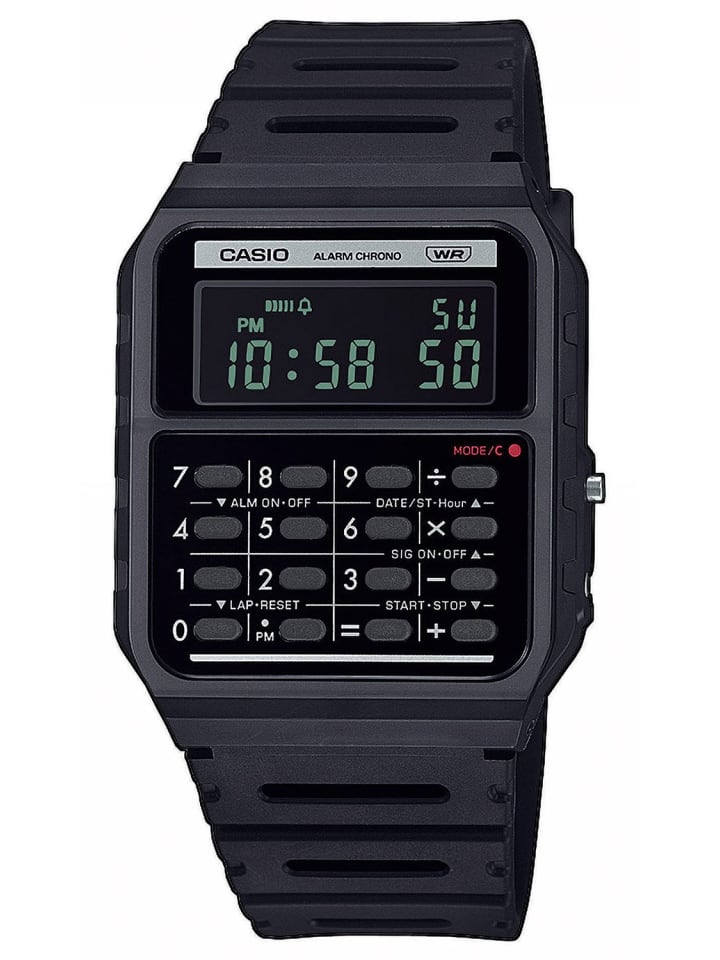Casio Digitaluhr mit Taschenrechner Vintage Edgy Schwarz günstig kaufen onesize