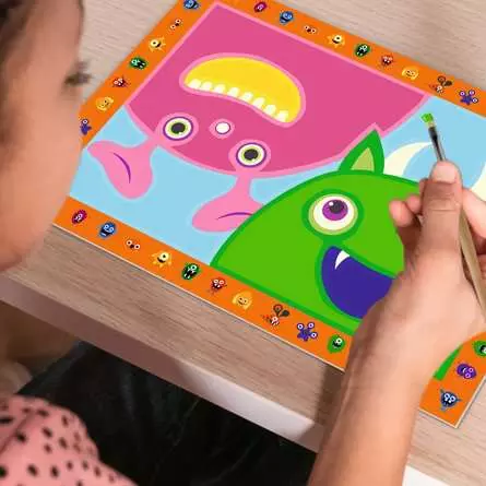 CreArt Lustige Monster - Malen nach Zahlen für Kinder ab 5 Jahren