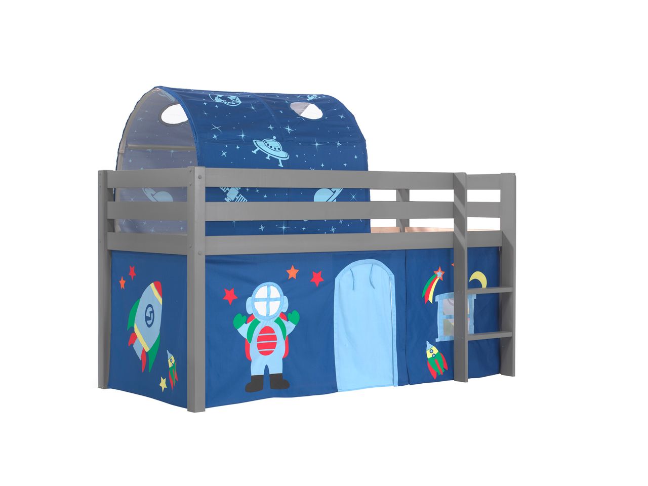 VIPACK Spielbett Pino mit Textilset Vorhang und Tunnel 